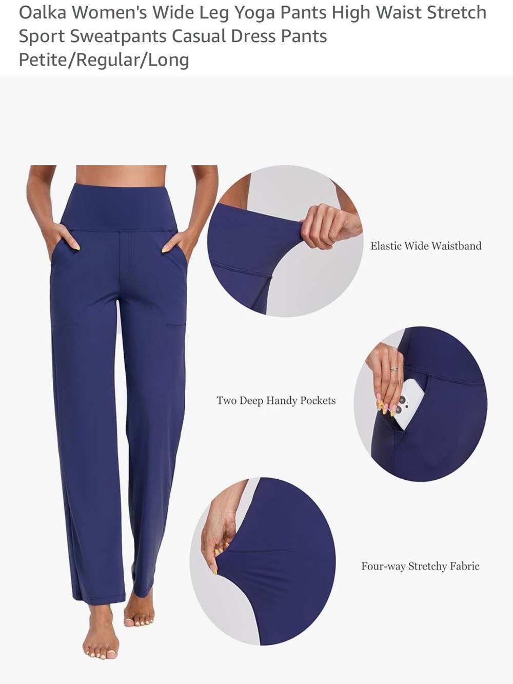 Wide-Leg High-Waist Yoga Pants in Future Blue - Picture 2 of 6